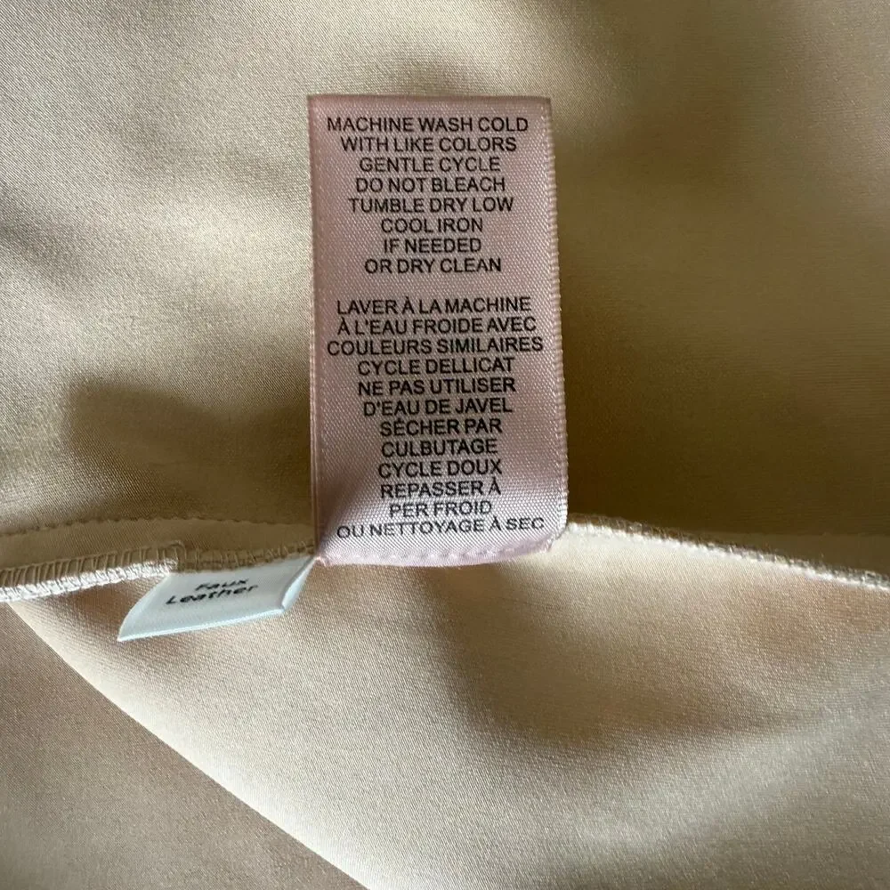 Philosophy Republic Duster Jacket Size Missing Faux Suede Leather Beige Long